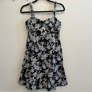 Vintage R&K Originals Floral Mini Dress Classic Boho Summer Baby Doll Fairy